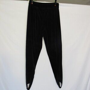 Delia McKain black velour stirrup pants  XL